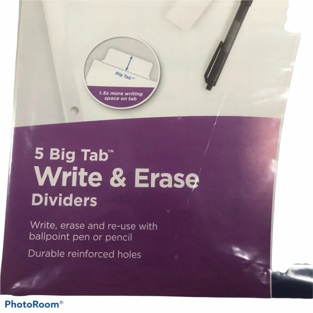 Lot Of 3 Avery Write And Erase 5 Tab Dividers New